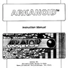 Arkanoid instruction manual (Taito)